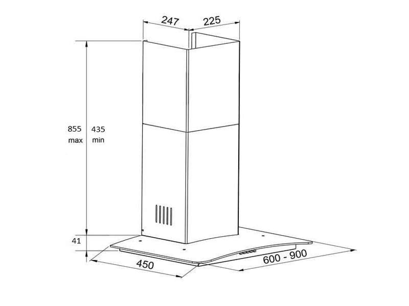 Καμινάδα Απορροφητήρας Kaminox 60cm